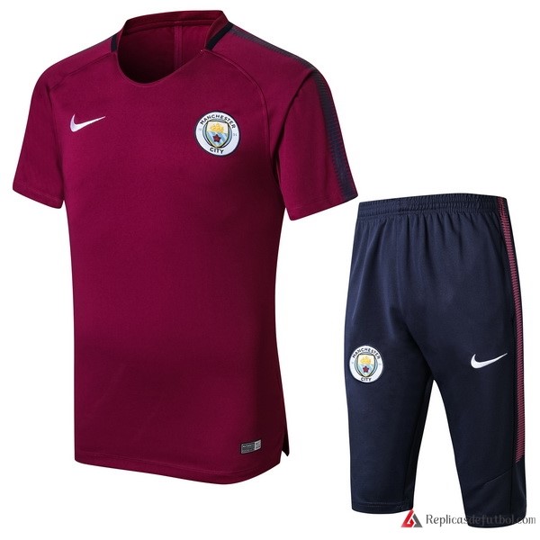 Camiseta Entrenamiento Manchester City Conjunto Completo 2017-2018 Rojo